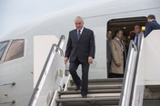 Ankunft des brasilianischen Präsidenten Michel Temer am Hamburger Flughafen. 
